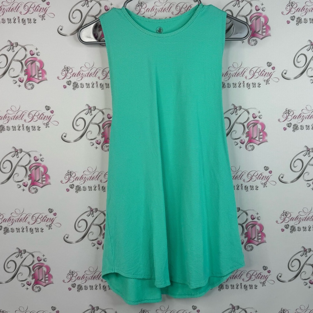 Body Glove tank top flowy bright blue green texture Turquoise Activewear